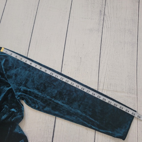 Andree by Unit Velvet Kimono Women 2X Teal Excellent Embroidered Open Cardigan - Picture 5 of 8